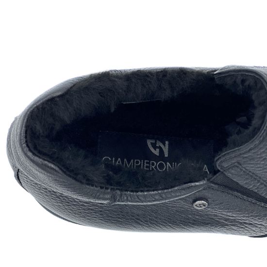 Ботинки Giampieronicola черные кожаные МЕХ - фото 7, 