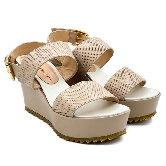 Босоножки Giorgio Piergentili бежевые кожаные - фото 7, 443/A GP