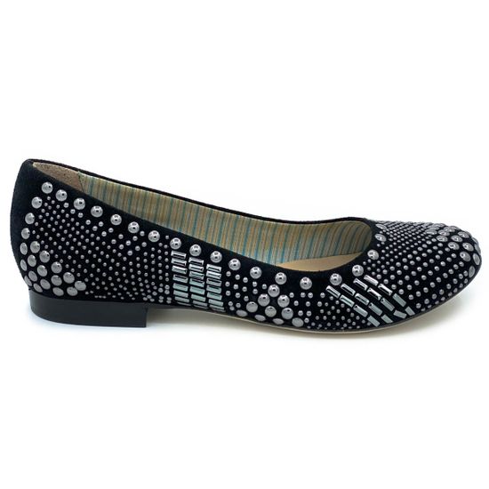 Балетки Fru.it черные замшевые с металлическими клепками - фото 1, 