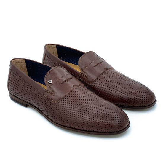 Туфли Giampieronicola коричневые кожаные со сквозной перфорацией - фото 7, T42922 GPN