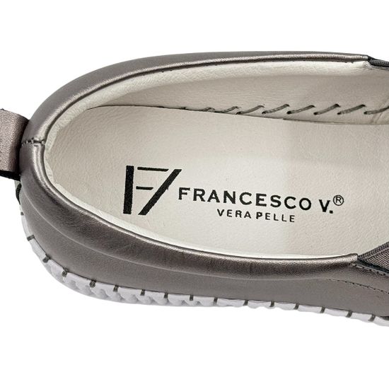 Слипоны Francesco Valeri серые замша/кожа с перфорацией - фото 7, V50 FV GRIGIO