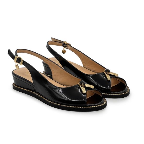 Босоножки ilasio Renzoni черные лакированная кожа - фото 8, H6590 IR NERO