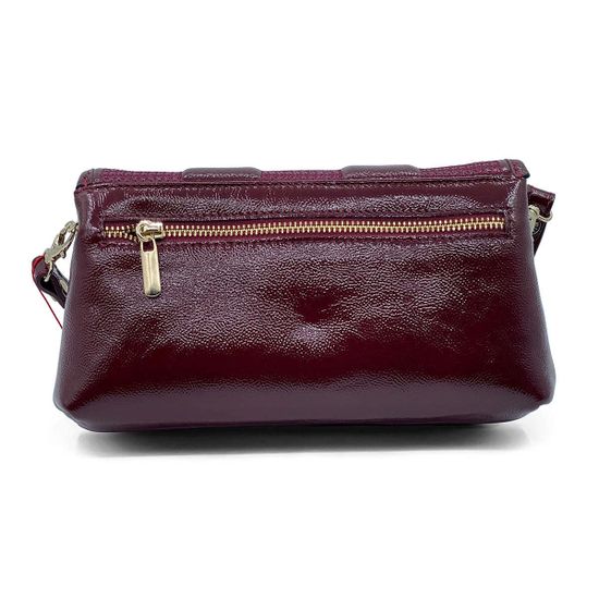 Сумка кросс-боди Marina Creazioni бордовая из лакированной кожи - фото 3, B6514 MC BORDO