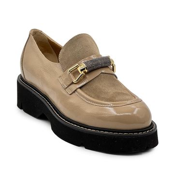 Лоферы женские Mot-Cle кожа/замша бежевые - фото 2, MOT2757 MOT BEIGE