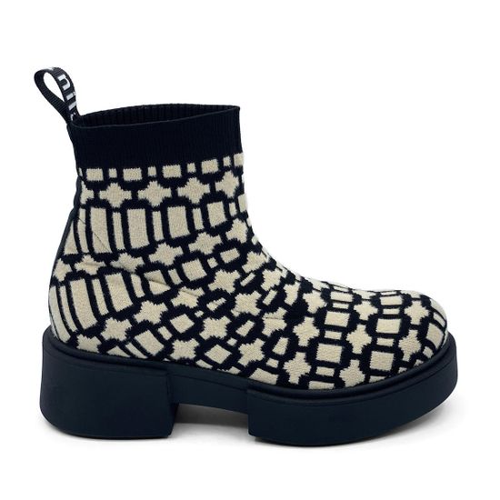 Ботинки Nila Nila черно-бежевые текстиль демисезонные - фото 1, N3109 NIL BEIGE NERO