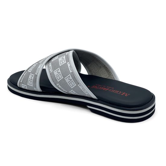 Шлепанцы Mario Bruni белые кожаные - фото 3, 1336 MB MORO