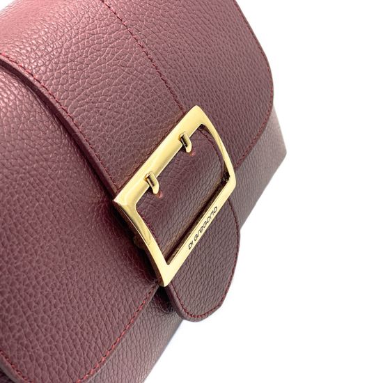 Клатч Di Gregorio бордовый кожаный - фото 4, 