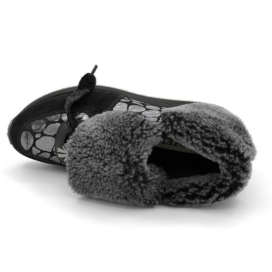 Ботинки Marzetti черно-серебряные замшевые МЕХ - фото 6, D70745M02 MZ