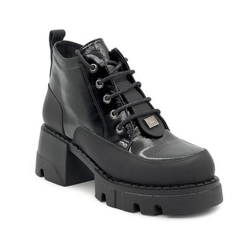 Ботинки Lab Milano черные кожа/лак демисезонные - фото 2, G058811 LAB NERO