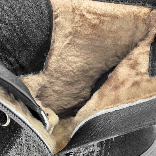 Ботинки Marzetti черные МЕХ комбинация замши и кожи - фото 7, 