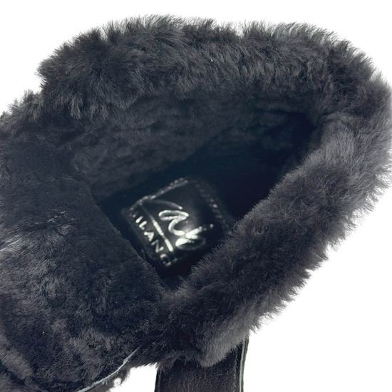 Ботинки Lab Milano черные замшевые со стразами на меху - фото 7, 07913086 LAB NERO