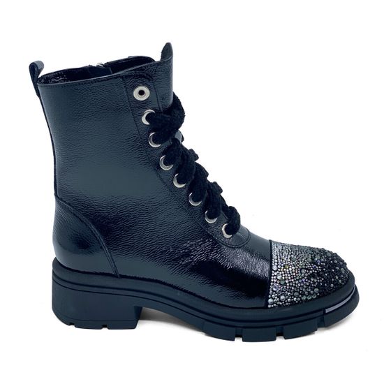 Ботинки Tiffi черные из лакированной кожи на шерсти - фото 1, A383 TI LAK NERO