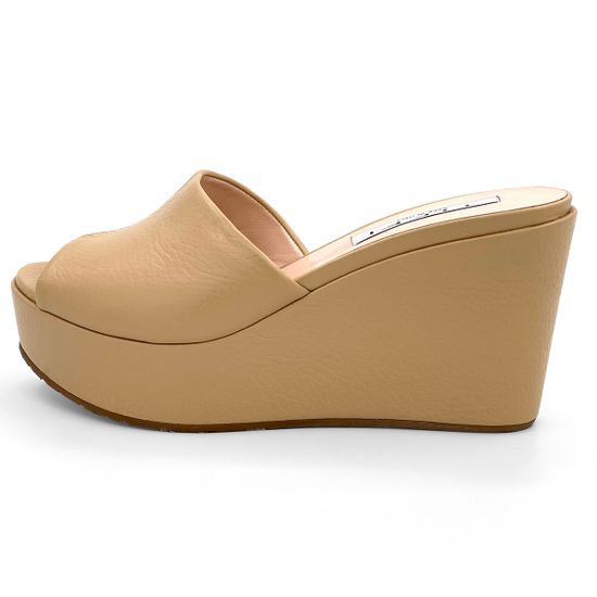 Сабо Tiffi бежевые кожаные - фото 1, 