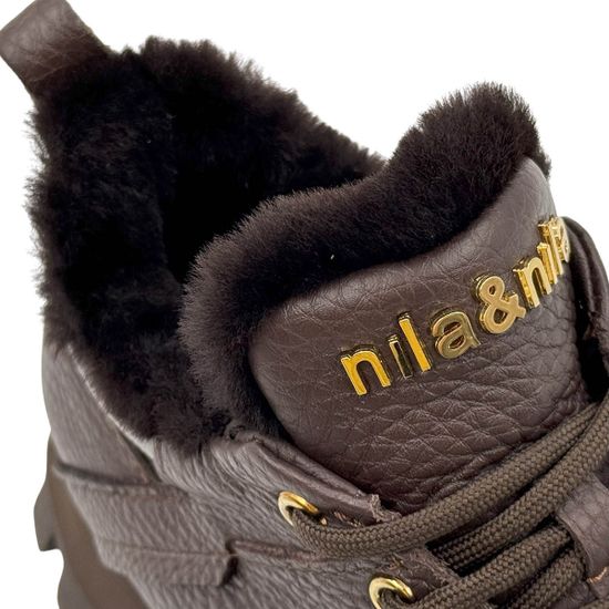 Кроссовки NILA&NILA коричневые замша/кожа на меху - фото 7, NO9012M NIL TDM