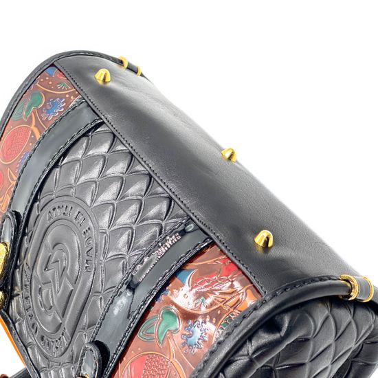 Сумка Marino Orlandi черная кожаная мультиколор - фото 8, 
