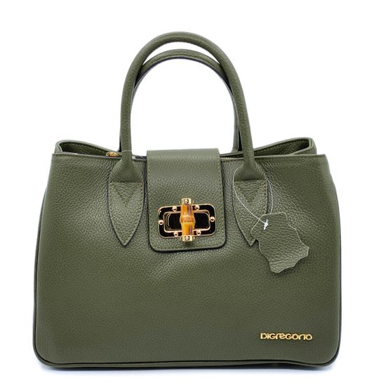 Сумка Di Gregorio зеленая кожаная - фото 1, 