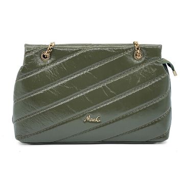 Сумка Marina Creazioni зеленая из стеганой лакированной кожи - фото 1, B6698 MC VERDE LAK