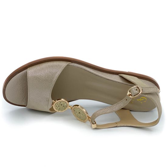 Босоножки Cover бежевые кожаные - фото 5, 