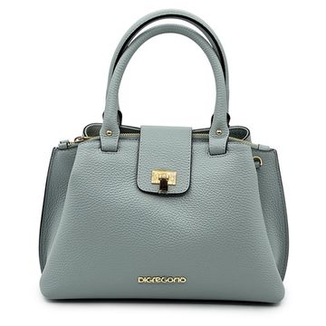 Сумка Di Gregorio серо-голубая кожаная - фото 1, 6002 DG CIELO