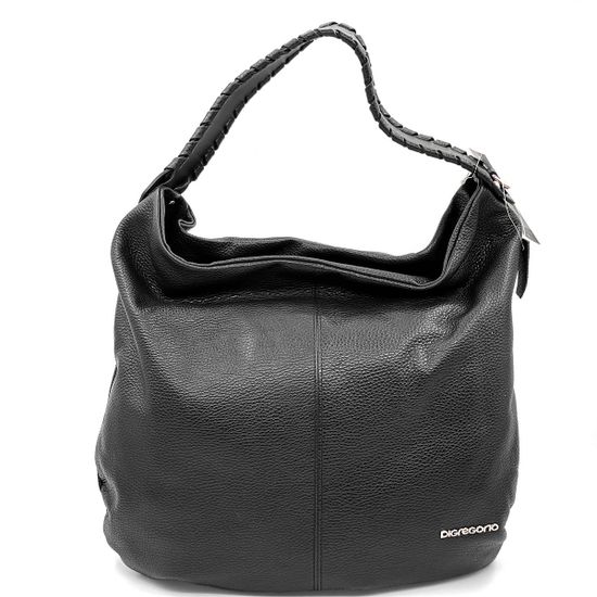 Сумка Di Gregorio черная кожаная - фото 1, 