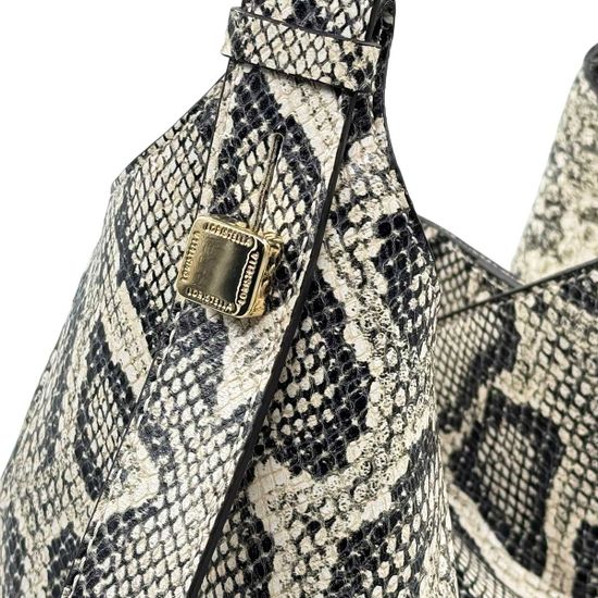 Сумка Loristella бежевая кожаная питон - фото 5, 3098PI LS PITONE
