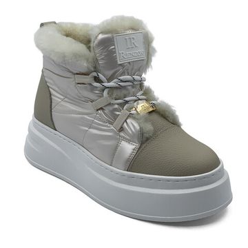 Ботинки Ilasio Renzoni бежевые кожа/текстиль на меху - фото 2, M105 IR BEIGE