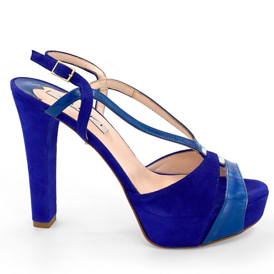 Босоножки Tiffi синие замшевые с кожаными вставками - фото 1, 558/A TI