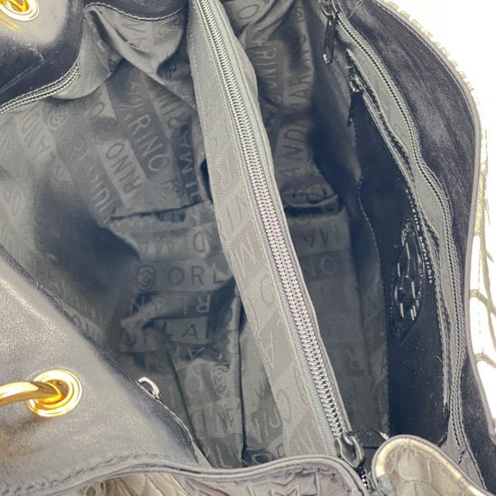 Сумка Marino Orlandi черно-белая крокодил - фото 7, 