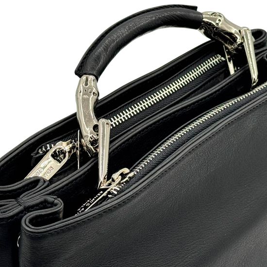 Сумка Renato Angi черная кожаная с металлической ручкой - фото 4, 3507281 RA NERO