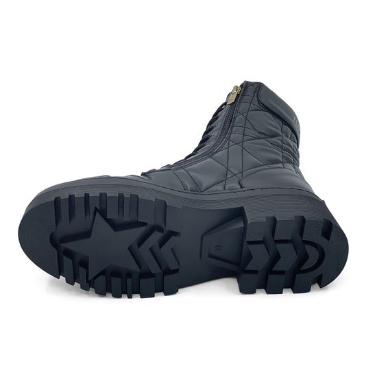 Высокие ботинки Tuffoni черные кожаные стеганные на байке - фото 4, 