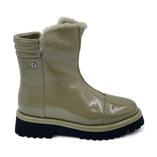 Ботинки Tuffoni фисташковые из лакированной кожи на меху - фото 1, 1723021PF TUF LAK PHISTACO