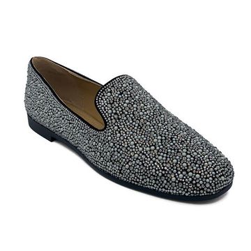 Слипоны Tuffoni черные кожаные со стразами - фото 2, 1022039VL TUF NERO