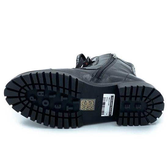 Ботинки Gianmarco Lorenzi черные кожаные МЕХ - фото 4, GML013045 GML