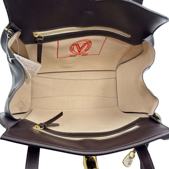 Сумка-саквояж Valentino Orlandi коричневая кожаная - фото 6, 7671 VO MORO