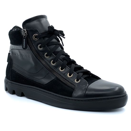 Кеды Luca Guerrini черные демисезонные комбинация замши и кожи - фото 2, 