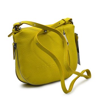 Сумка кросс-боди Di Gregorio ярко-желтая кожаная - фото 2, 755 DG CHIARO GIALLO