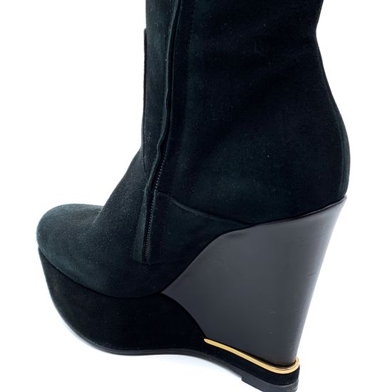 Ботфорты Renzi черные замшевые байка - фото 7, 452910 RZ