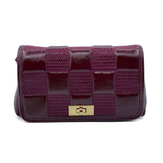 Сумка кросс-боди Marina Creazioni бордовая из лакированной кожи - фото 1, B6514 MC BORDO