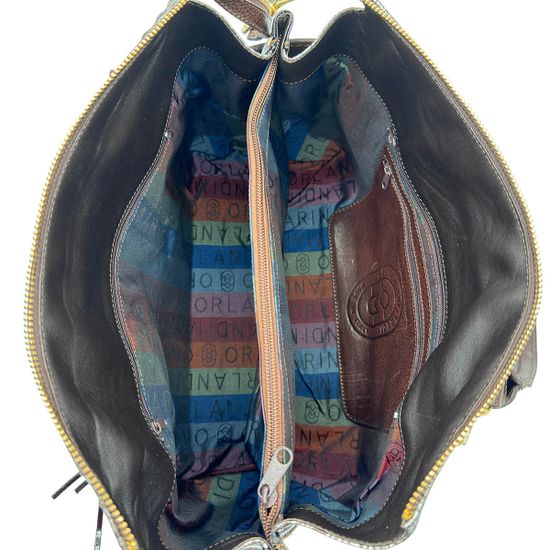 Сумка Marino Orlandi коричневая кожаная тиснение крокодил - фото 5, 4945 MO MORO