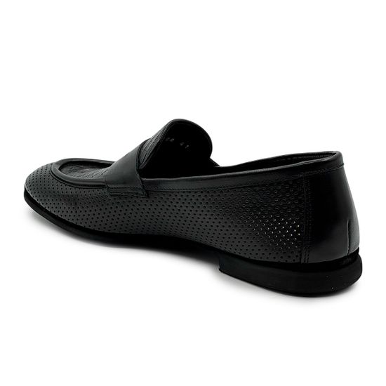 Лоферы Giampieronicola черные кожаные перфорированные - фото 3, N45410A  GPN NERO