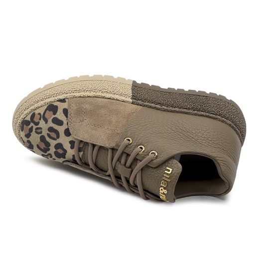 Полуботинки NILA&amp;NILA бежевые кожа/замша &quot;леопард&quot; - фото 5, NO9006 NIL BEIGE