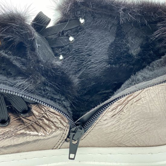 Ботинки Ilasio Renzoni серебряные кожаные МЕХ - фото 5, 