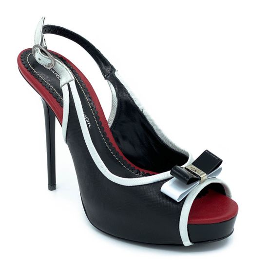 Босоножки Gerardino di Maggio черно-белые кожаные - фото 2, 