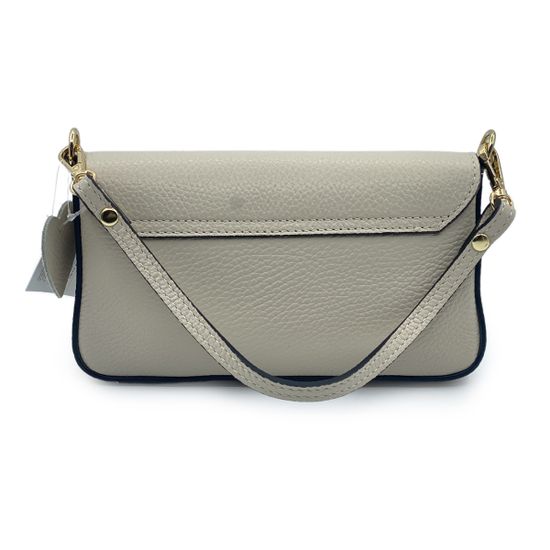 Клатч Di Gregorio бежевый кожаный - фото 3, 