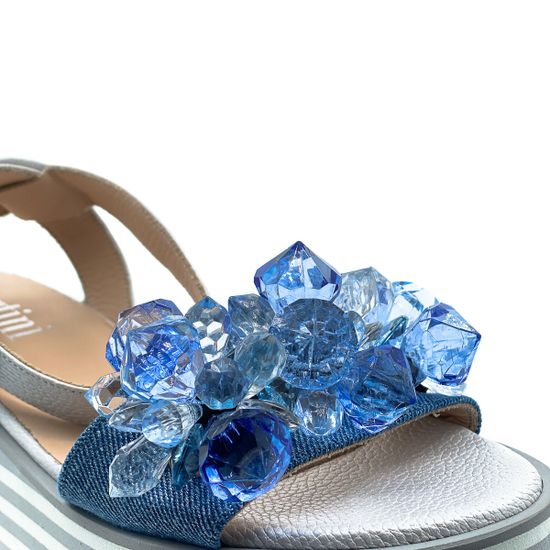 Босоножки Pertini c голубыми камнями - фото 6, 191W15532D1 PRT
