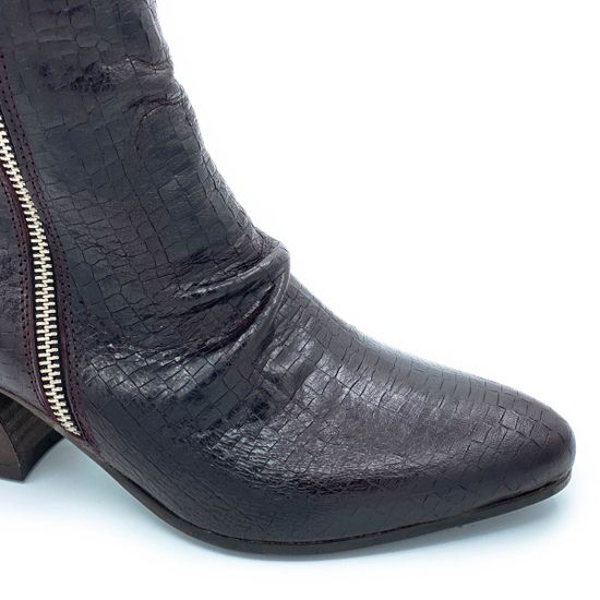 Ботильоны Mimmu темно-коричневые кожаные демисезонные - фото 5, FK2609 MIM