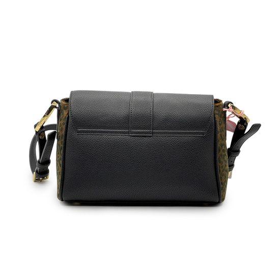 Сумка Braccialini черная/коричневая кожаная принт "леопард" - фото 3, B18634 P42 BRA