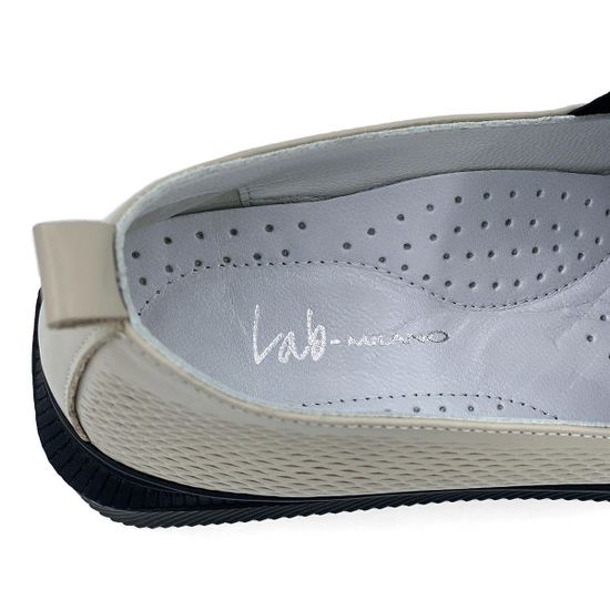 Слипоны Lab Milano бежевые кожаные с перфорацией - фото 7, 3750154 LAB BEIGE