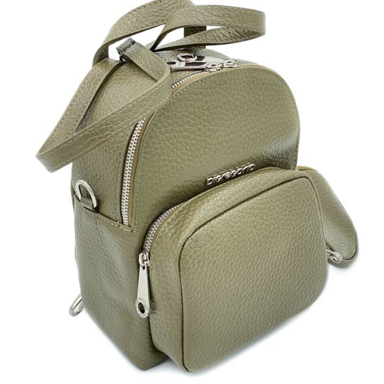 Рюкзак Di Gregorio зеленый кожаный - фото 2, 