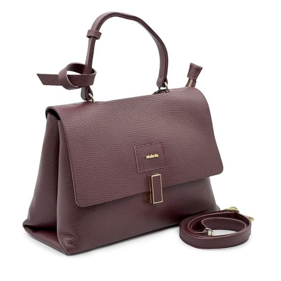 Сумка NILA&NILA бордовая кожаная - фото 2, BNN7003 NIL BORDO